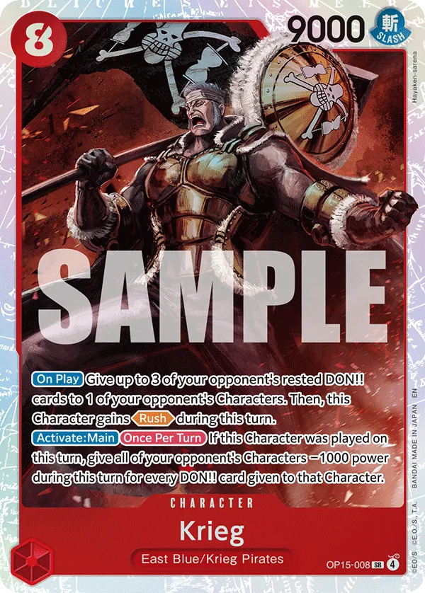Krieg OP15-008 - SR - Adventure on Kami's Island - Near Mint One Piece Card