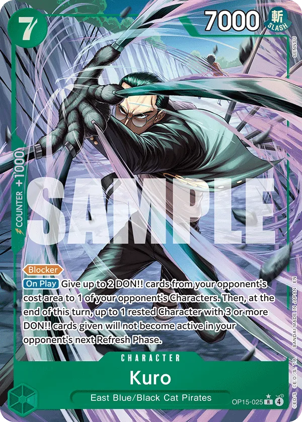 Kuro OP15-025 AA - Alt Art - Adventure on Kami's Island - Near Mint One Piece Card