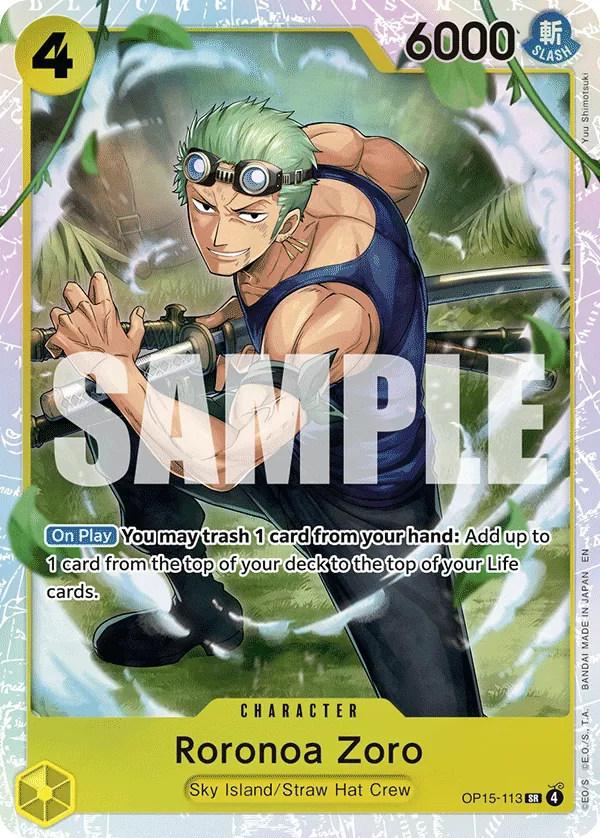 Roronoa Zoro OP15-113 - SR - Adventure on Kami's Island - Near Mint One Piece Card