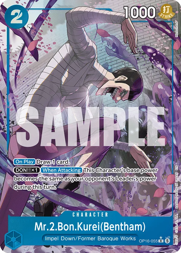 Mr.2.Bon.Kurei(Bentham) OP16-055 AA - Alt Art - The Time of Battle - Near Mint One Piece Card