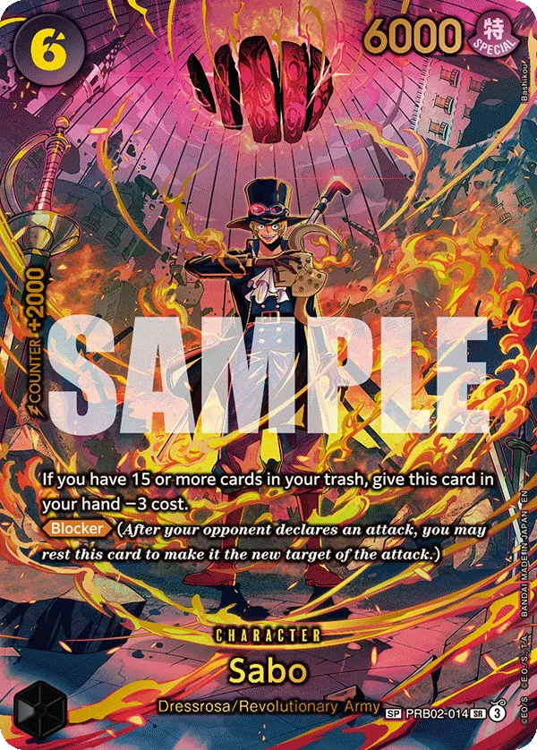 Sabo PRB02-014 SP - SP - Adventure on Kami's Island - Near Mint One Piece Card