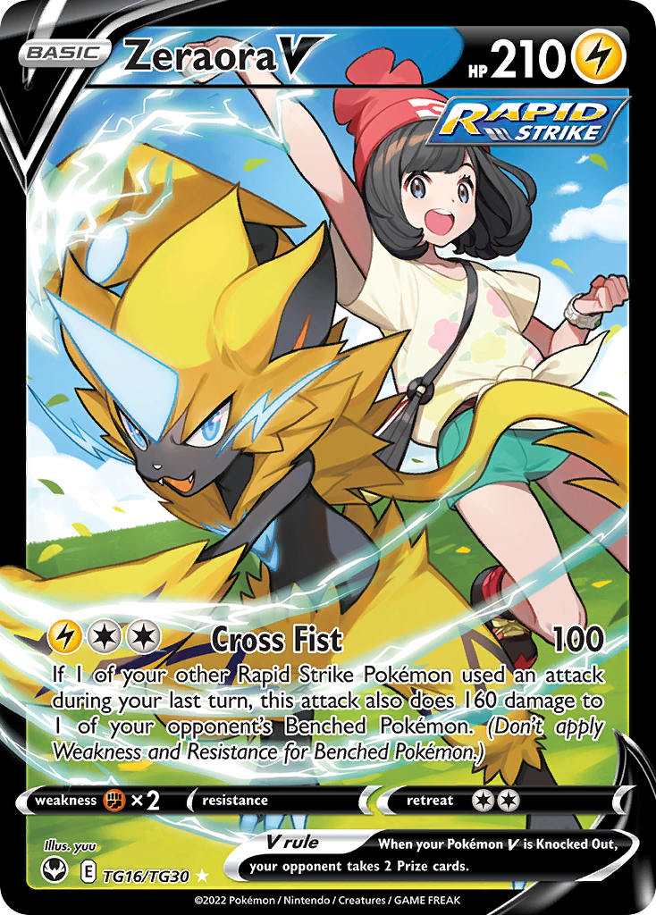 Zeraora V TG16/TG30 - Silver Tempest - Near Mint Pokemon Card