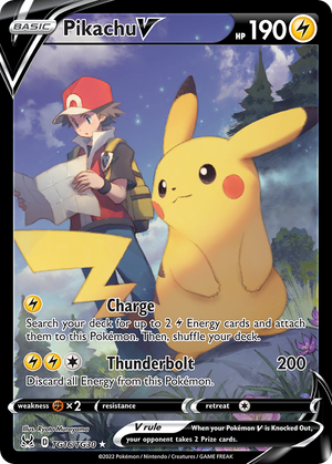 Pikachu V TG16/TG30 - Lost Origin - Near Mint Pokemon Card