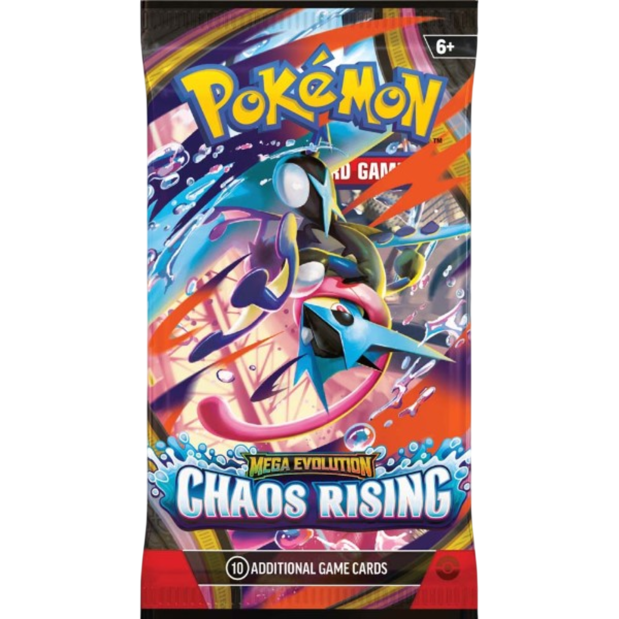Pokémon trading card game pack with colorful design and text