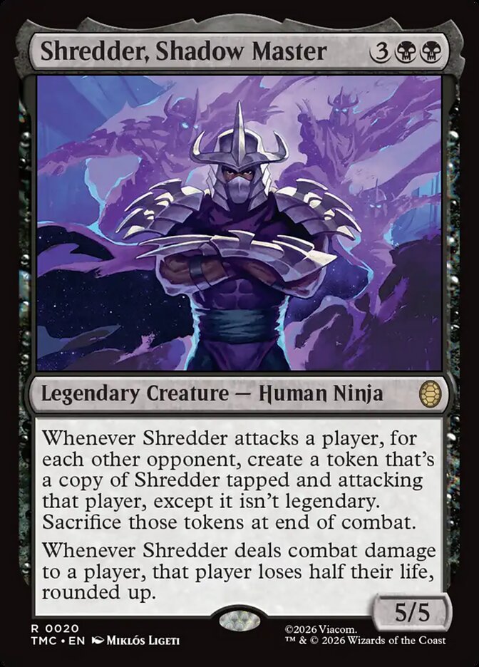 Shredder, Shadow Master TMC-020 - Surge Foil - Teenage Mutant Ninja Turtle Commander - Near Mint Magic: The Gathering Card