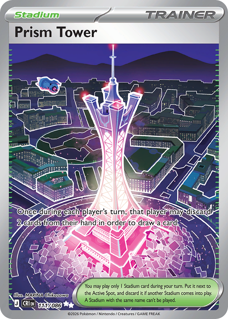 Prism Tower 111/086 - Full Art - Chaos Rising - Near Mint Pokemon Card