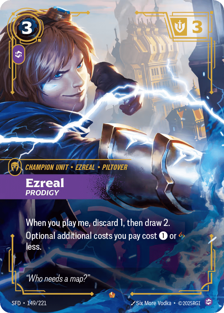 Ezreal - Prodigy SFD-149 - Epic - Spiritforged - Near Mint Riftbound Card