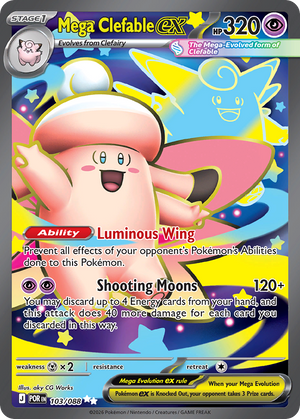 Mega Clefable ex 103/088 - Full Art - Perfect Order - Near Mint Pokemon Card