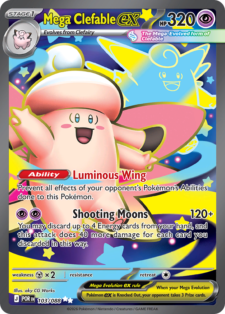 Mega Clefable ex 103/088 - Full Art - Perfect Order - Near Mint Pokemon Card