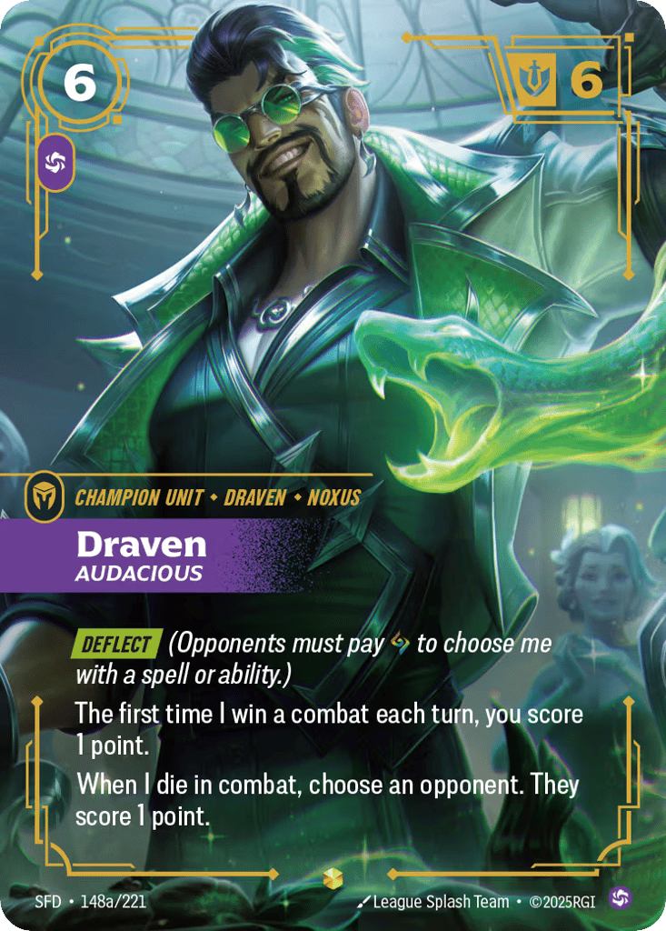 Draven - Audacious SFD-148a - Alternate Art - Spiritforged - Near Mint Riftbound Card