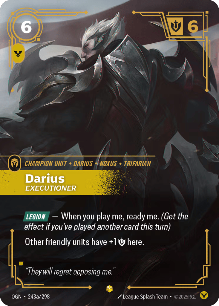 Darius - Executioner OGN-243a - Alternate Art - Origins - Near Mint Riftbound Card