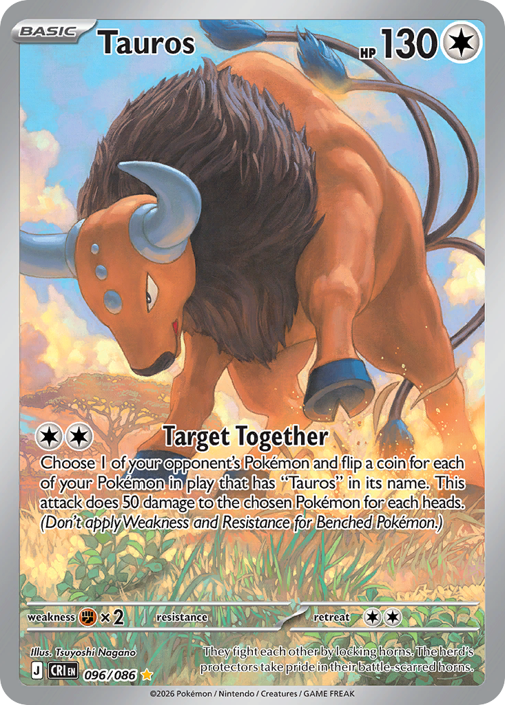 Tauros 096/086 - Illustration Rare - Chaos Rising - Near Mint Pokemon Card