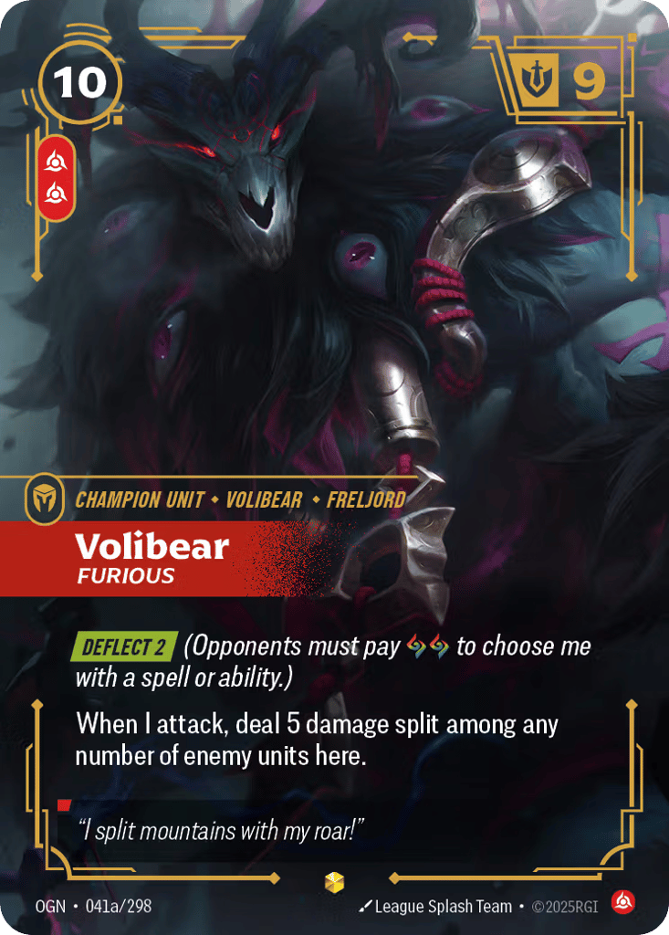 Volibear - Furious OGN-041a - Alternate Art - Origins - Near Mint Riftbound Card