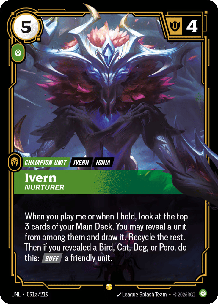 Ivern - Nurturer UNL-051a - Alternate Art - Unleashed - Near Mint Riftbound Card