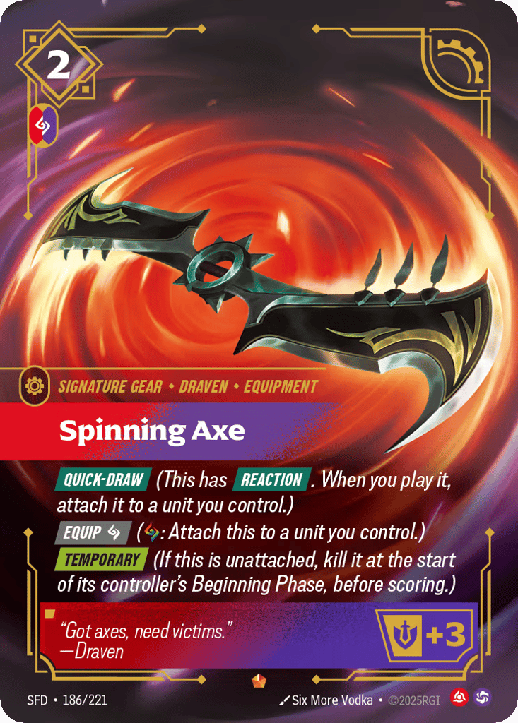 Spinning Axe SFD-186 - Epic - Spiritforged - Near Mint Riftbound Card