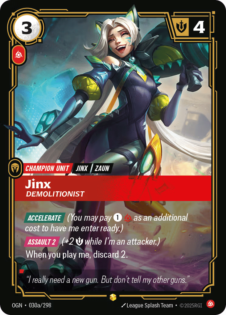 Jinx - Demolitionist OGN-030a - Alternate Art - Origins - Near Mint Riftbound Card