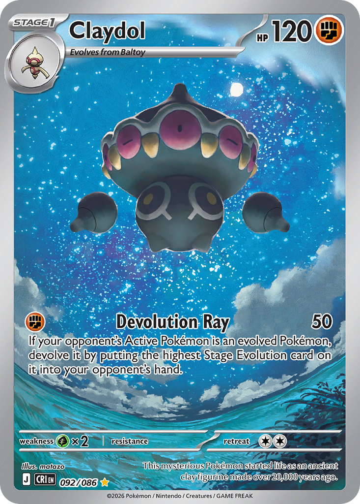 Claydol 092/086 - Illustration Rare - Chaos Rising - Near Mint Pokemon Card