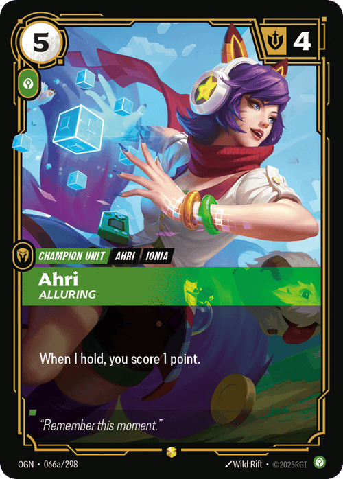 Ahri - Alluring OGN-066a - Alternate Art - Origins - Near Mint Riftbound Card