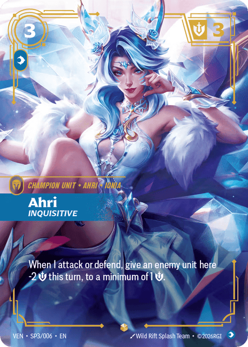 Ahri - Inquisitive VEN-SP3 - Showcase - Vendetta - Near Mint Riftbound Card