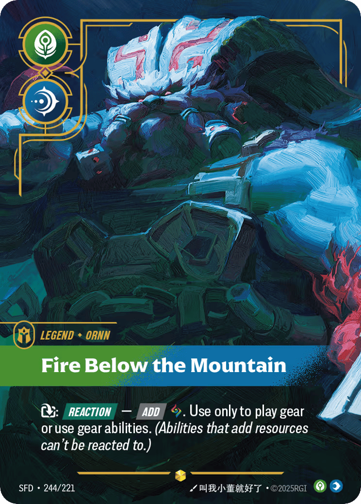 Ornn - Fire Below the Mountain SFD-244 - Overnumbered - Spiritforged - Near Mint Riftbound Card
