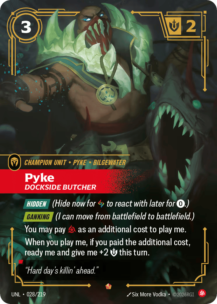 Pyke - Dockside Butcher UNL-028 - Epic - Unleashed - Near Mint Riftbound Card