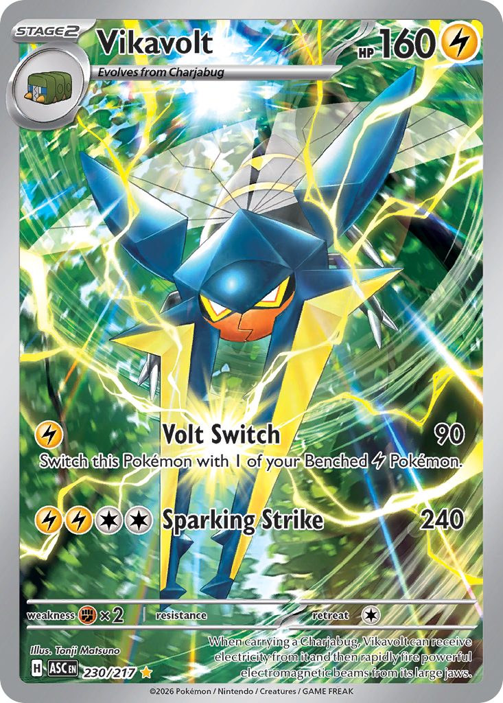 Vikavolt 230/217 - Illustration Rare - Ascended Heroes - Near Mint Pokemon Card