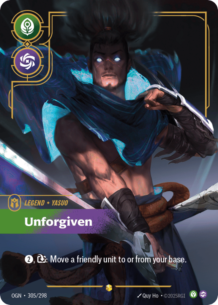 Yasuo - Unforgiven OGN-305 - Overnumbered - Origins - Near Mint Riftbound Card