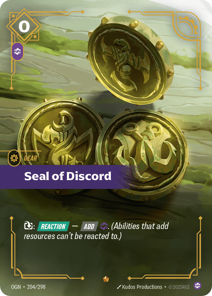 Seal of Discord OGN-204 - Epic - Origins - Near Mint Riftbound Card