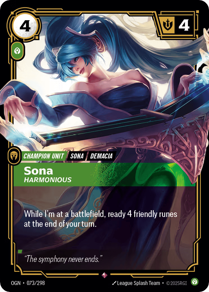 Sona - Harmonious OGN-073 - Rare - Origins - Near Mint Riftbound Card