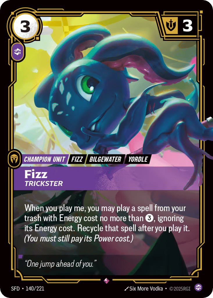 Fizz - Trickster SFD-140 - Rare - Spiritforged - Near Mint Riftbound Card