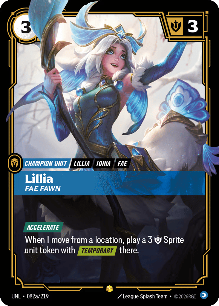 Lillia - Fae Fawn UNL-082a - Alternate Art - Unleashed - Near Mint Riftbound Card