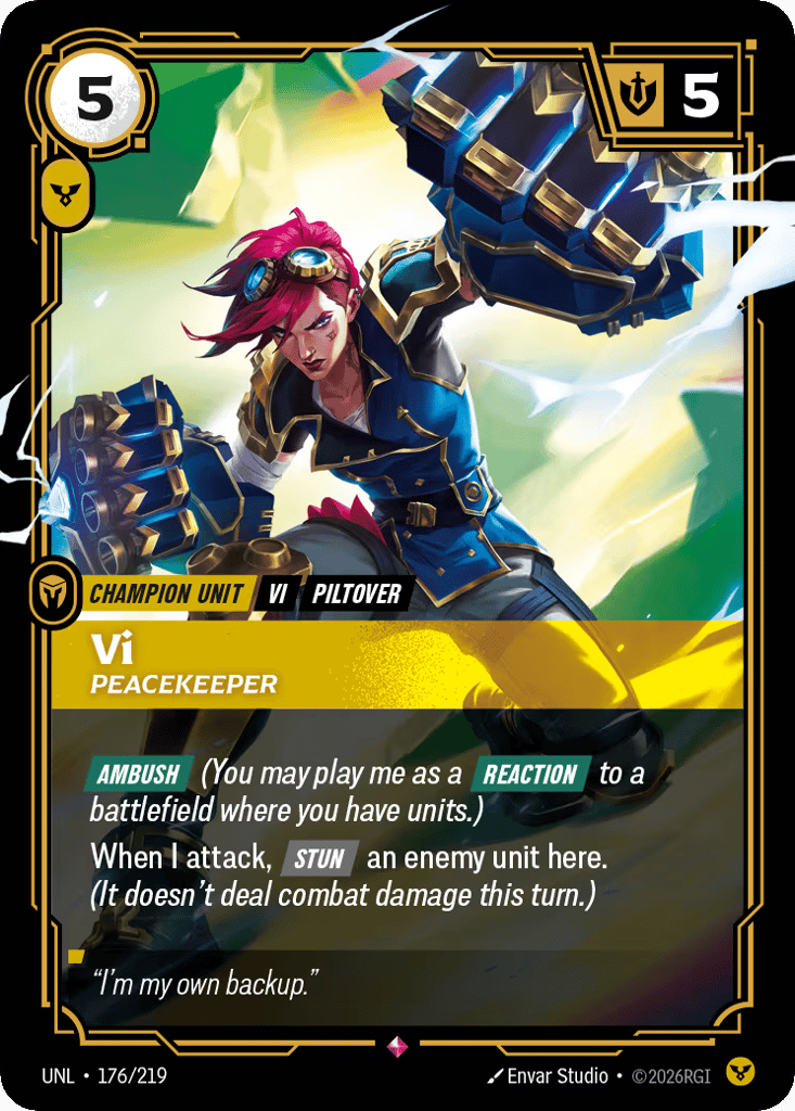 Vi - Peacekeeper UNL-176 - Rare - Unleashed - Near Mint Riftbound Card