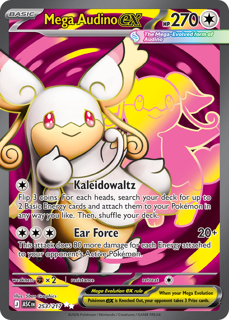 Mega Audino ex 253/217 - Full Art - Ascended Heroes - Near Mint Pokemon Card