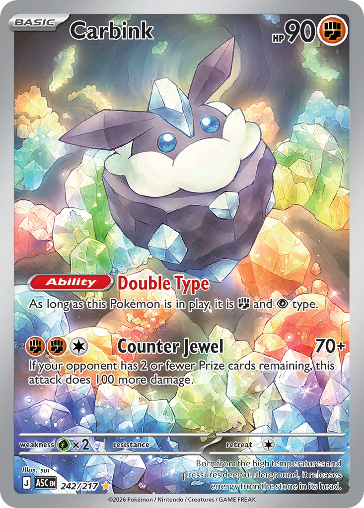 Carbink 242/217 - Illustration Rare - Ascended Heroes - Near Mint Pokemon Card