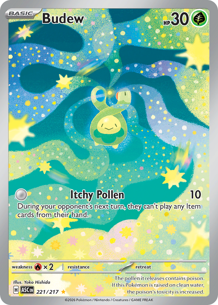 Budew 221/217 - Illustration Rare - Ascended Heroes - Near Mint Pokemon Card