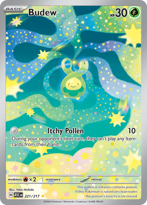 Budew 221/217 - Illustration Rare - Ascended Heroes - Near Mint Pokemon Card