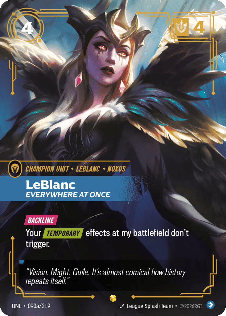 LeBlanc - Everywhere at Once UNL-090a - Alternate Art - Unleashed - Near Mint Riftbound Card