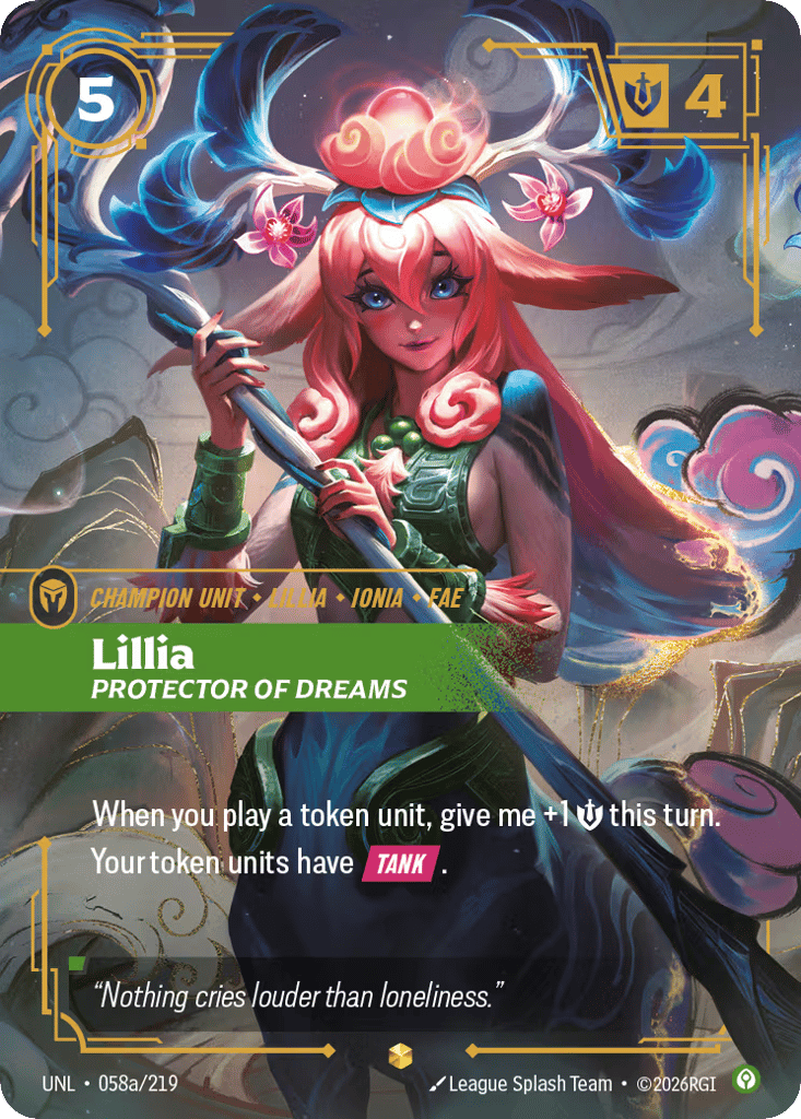 Lillia - Protector of Dreams UNL-058a - Alternate Art - Unleashed - Near Mint Riftbound Card