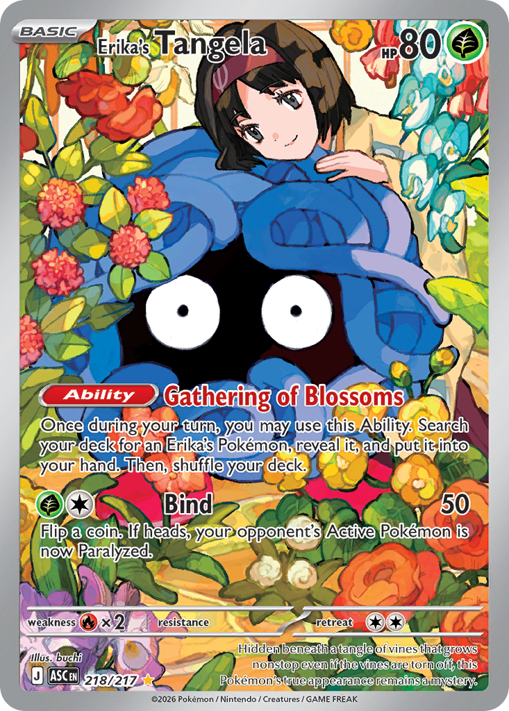 Erika's Tangela 218/217 - Illustration Rare - Ascended Heroes - Near Mint Pokemon Card