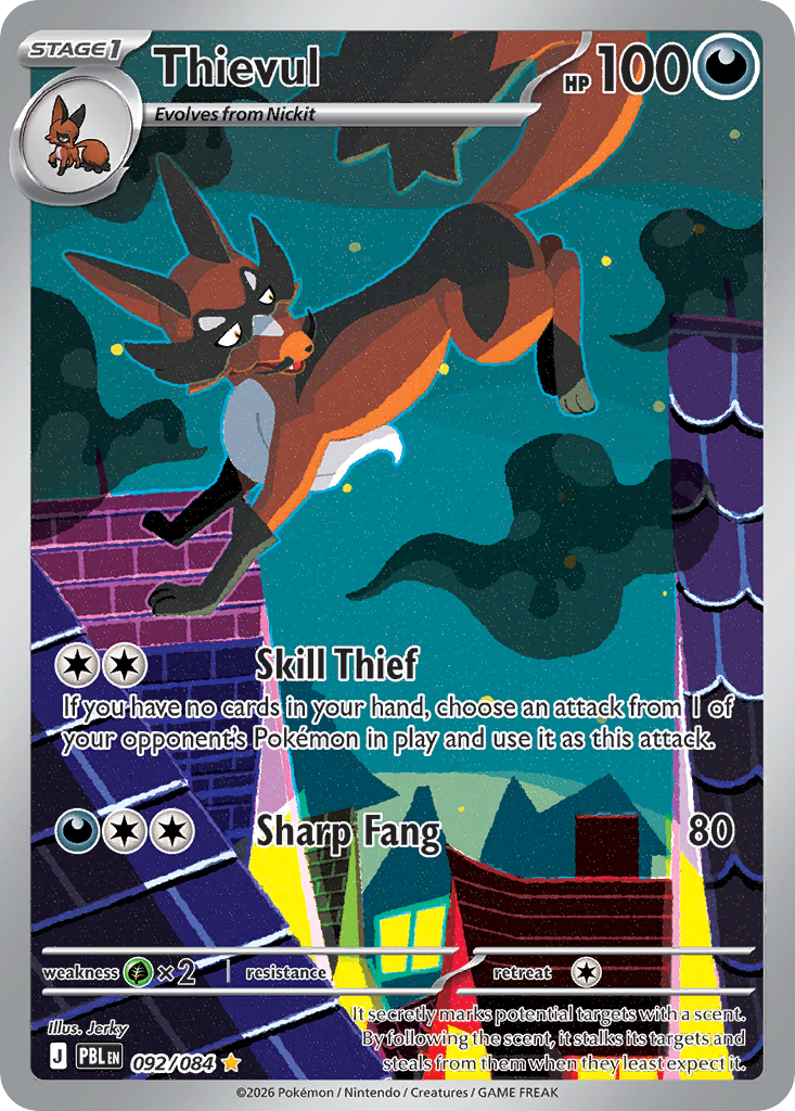 Thievul 092/084 - Illustration Rare - Pitch Black - Near Mint Pokemon Card