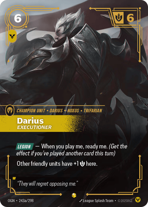 Darius, Executioner OGN-243a - Alternate Art - Origins - Near Mint Riftbound Card