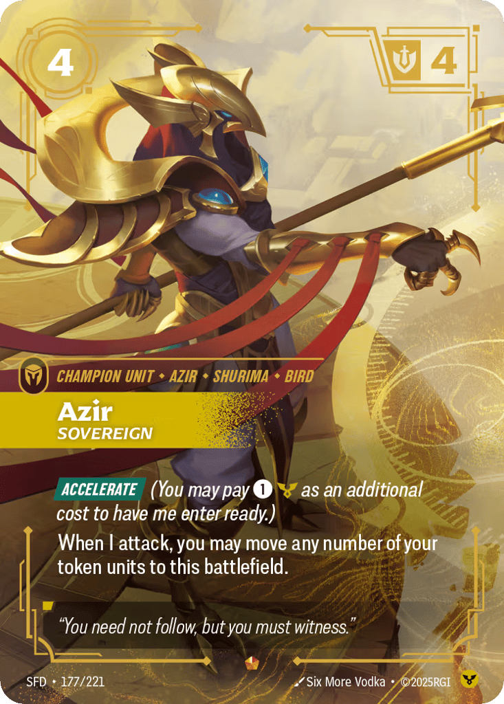 Azir - Sovereign SFD-177 - Epic - Spiritforged - Near Mint Riftbound Card