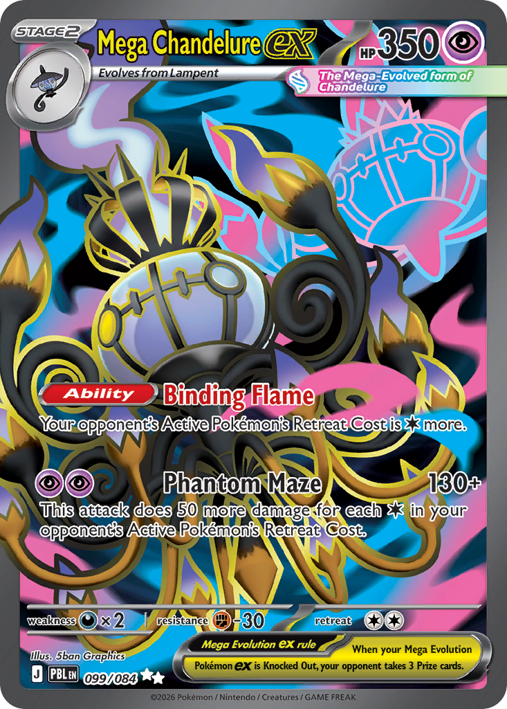 Mega Chandelure ex 099/084 - Full Art - Pitch Black - Near Mint Pokemon Card