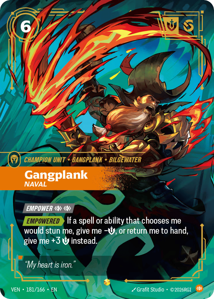 Gangplank - Naval VEN-181 - Overnumbered - Vendetta - Near Mint Riftbound Card
