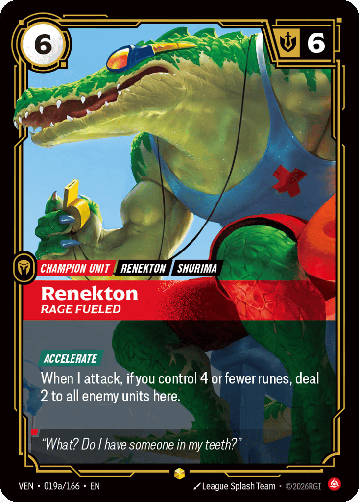 Renekton - Rage Fueled VEN-019a - Alternate Art - Vendetta - Near Mint Riftbound Card