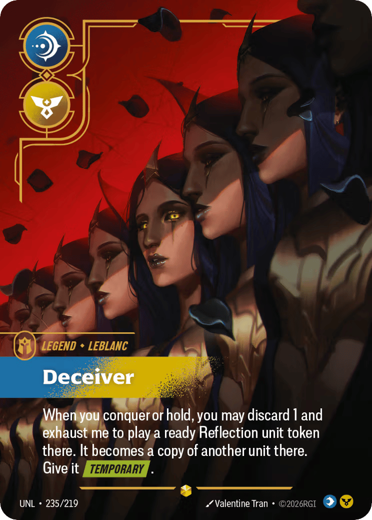 LeBlanc - Deceiver UNL-235 - Overnumbered - Unleashed - Near Mint Riftbound Card