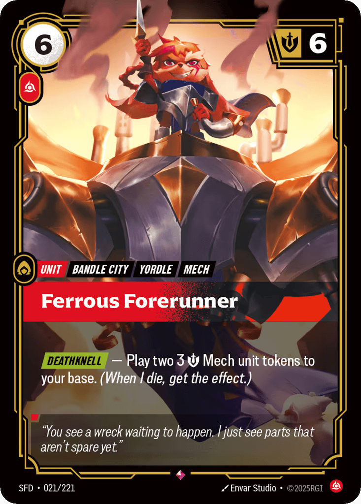 Ferrous Forerunner SFD-021 - Rare - Spiritforged - Near Mint Riftbound Card