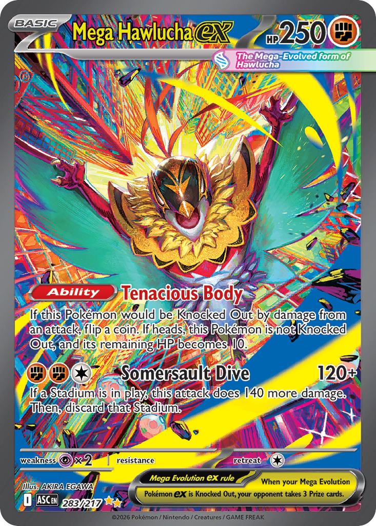 Mega Hawlucha ex 283/217 - Special Illustration Rare - Ascended Heroes - Near Mint Pokemon Card