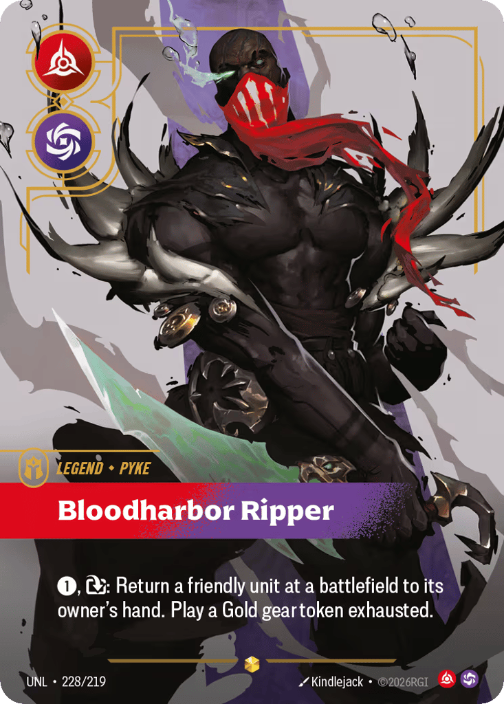 Pyke - Bloodharbor Ripper UNL-228 - Overnumbered - Unleashed - Near Mint Riftbound Card