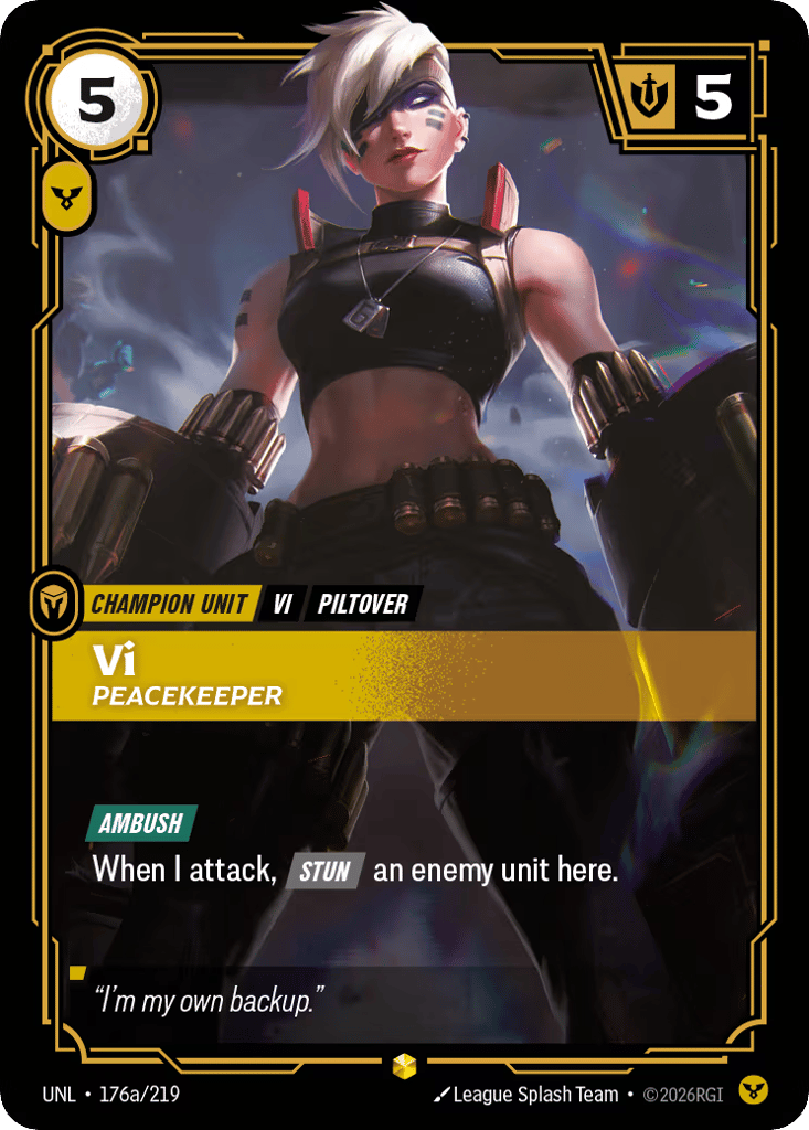 Vi - Peacekeeper UNL-176a - Alternate Art - Unleashed - Near Mint Riftbound Card